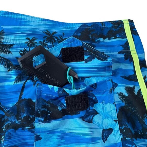 Burnside Boardshorts Men’s Size 34 Waist Blue Tropical Print Surf Tool - Picture 4 of 5